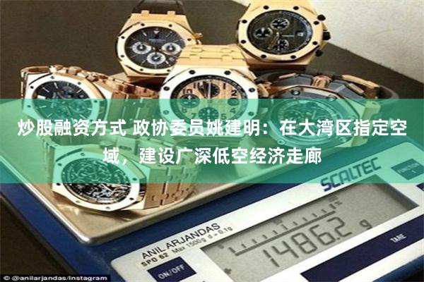 炒股融资方式 政协委员姚建明：在大湾区指定空域，建设广深低空经济走廊