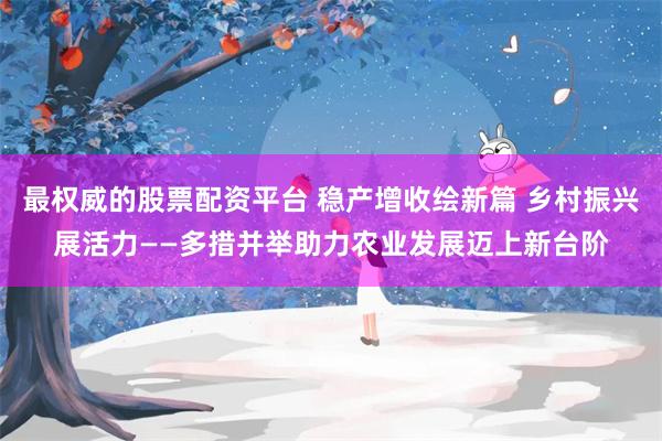 最权威的股票配资平台 稳产增收绘新篇 乡村振兴展活力——多措并举助力农业发展迈上新台阶