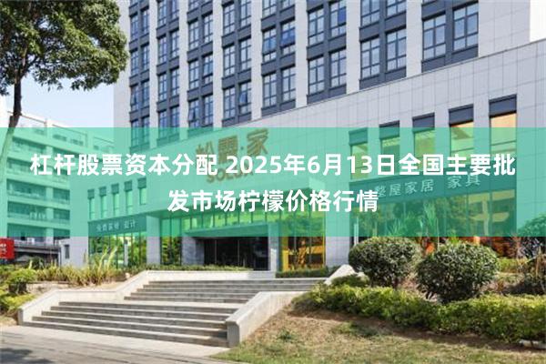 杠杆股票资本分配 2025年6月13日全国主要批发市场柠檬价格行情