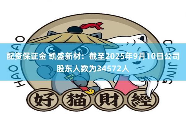 配资保证金 凯盛新材：截至2025年9月10日公司股东人数为34572人