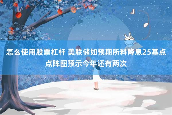 怎么使用股票杠杆 美联储如预期所料降息25基点点阵图预示今年还有两次
